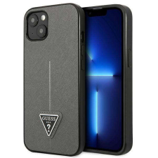 Guess GUHCP14SPSATLG iPhone 14 / 15 / 13 6.1" ezüst keménytok SaffianoTriangle Logó tok és táska