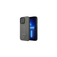 Guess GUHCP14XPSATLG iPhone 14 Pro Max 6,7 "ezüst keménytok SaffianoTriangle Logo tok és táska