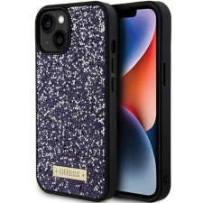 Guess GUHCP15SPFGSBSP iPhone 15 6.1" lila keménytok strasszos fém logó tok és táska