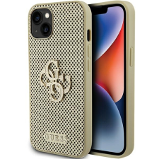Guess GUHCP15SPSP4LGD iPhone 15 6.1" arany keménytok perforált 4G csillogó tok és táska