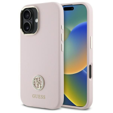 Guess GUHCP16SM4DGPP Silicone Logo Strass 4G keménytok iPhone 16 - rózsaszín tok és táska