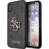 Guess GUHCPX4GMGGR iPhone X/XS Szürke Keménytok 4G Nagy Fém Logó (GUE2394)