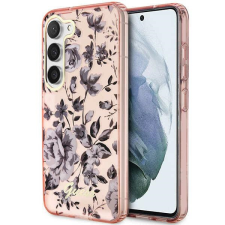 Guess GUHCS23MHCFWSP Samsung Galaxy S23+ S916 rózsaszín keménytok virág kollekció tok és táska