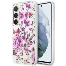 Guess GUHCS23SHCFWST Samsung Galaxy S23 S911 fehér keménytok virág kollekció tok és táska