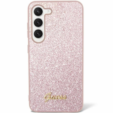 Guess GUHCS24SHGGSHP S24 S921 rózsaszín keménytok Glitter Script tok és táska