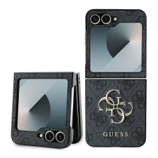 Guess GUHCZF64GMGGR Leather 4G Metal Logo tok Samsung Galaxy Z Flip6 F741 - fekete tok és táska