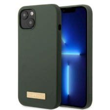 Guess GUHMP13MSBPLA iPhone 13 6,1" keki szilikon Logo Plate MagSafe keménytok tok és táska