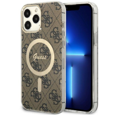Guess GUHMP13XH4STW iPhone 13 Pro Max 6.7" barna keménytok 4G MagSafe tok és táska