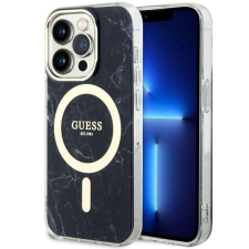 Guess GUHMP14LPCUMAK iPhone 14 Pro 6.1" fekete keménytok Marble MagSafe tok és táska
