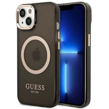 Guess GUHMP14SHTCMK iPhone 14 6,1" fekete áttetsző Magsafe keménytok arany kontúrral tok és táska