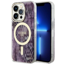 Guess GUHMP14XHLEOPWWP iPhone 14 Pro Max 6.7" rózsaszínk keménytok leopárdmintás MagSafe tok és táska