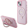 Guess GUHMP15MHRSGSP iPhone 15 Plus / 14 Plus 6.7" Rózsaszín Keménytok Gyűrűs Állvány Script Glitter Magsafe (GUE003362)