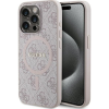 Guess GUHMP15XG4GFRP iPhone 15 Pro Max 6.7" Rózsaszín Keménytok 4G Collection Bőr Fém Logó Magsafe (GSM180495)