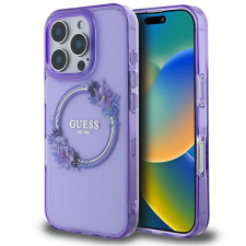 Guess GUHMP16LHFWFCU IML Flowers Wreath MagSafe keménytok iPhone 16 Pro - lila tok és táska