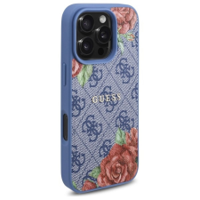 Guess GUHMP16LP4ROPEMCB 4G Flowers Print MagSafe-kompatibilis tok iPhone 16 Pro - kék tok és táska