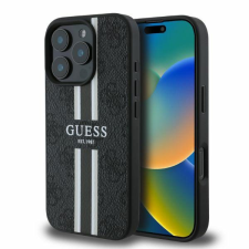 Guess GUHMP16LP4RPSK MagSafe 4G Printed Stripes keménytok iPhone 16 Pro - fekete tok és táska