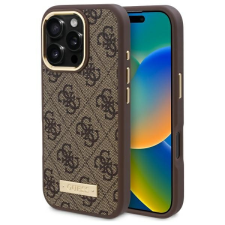 Guess GUHMP16LU4GPRW 4G Logo Plate MagSafe keménytok iPhone 16 Pro - barna tok és táska