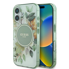 Guess GUHMP16MHFWBDCEN IML Flower &amp; Tonal Circle MagSafe keménytok iPhone 16 Plus - zöld tok és táska