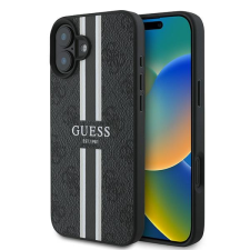 Guess GUHMP16MP4RPSK 4G Printed Stripes MagSafe keménytok iPhone 16 Plus - fekete tok és táska