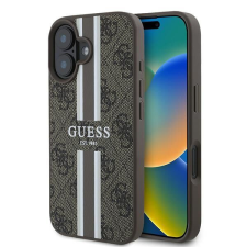 Guess GUHMP16MP4RPSW 4G Printed Stripes MagSafe keménytok iPhone 16 Plus - barna tok és táska