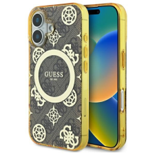 Guess GUHMP16SH4PYEEW IML Peony On 4G Background MagSafe keménytok iPhone 16 - barna tok és táska