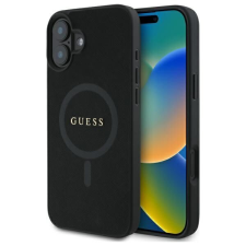 Guess GUHMP16SPSAHMCK Saffiano Classic Logo MagSafe-kompatibilis keménytok iPhone 16 - fekete tok és táska