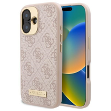 Guess GUHMP16SU4GPRP 4G Logo Plate MagSafe keménytok iPhone 16 - rózsaszín tok és táska