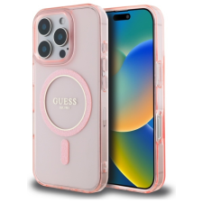 Guess GUHMP16XHFGEREP IML Glitter Circle MagSafe-kompatibilis keménytok iPhone 16 Pro Max - rózsaszín tok és táska