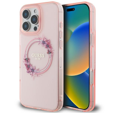 Guess GUHMP16XHFWFCP IML Flowers Wreath MagSafe keménytok iPhone 16 Pro Max - rózsaszín tok és táska