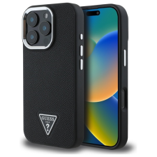 Guess GUHMP16XPGTSPSK Grained Triangle MagSafe-kompatibilis keménytok iPhone 16 Pro Max - fekete tok és táska