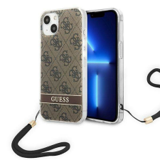 Guess GUOHCP14SH4STW iPhone 14 6,1&quot; barna 4G Print Strap keménytok tok és táska