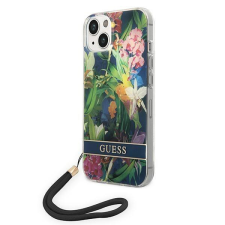 Guess GUOHCP14SHFLSB iPhone 14 6.1 "kék keménytokos virágpántos táska tok és táska