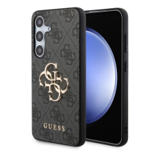 Guess Hátlaptok fém logó Samsung Galaxy S24 szürke tok és táska