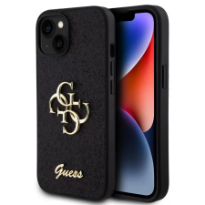 Guess Hátlaptok iPhone 15 fekete arany logo tok és táska