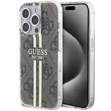 Guess IML 4G arany csíkos tok iPhone 15 Pro Max - barna tok és táska
