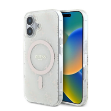 Guess IML 4G Background iPhone 16 MagSafe kemény hátlap tok, fehér GUHMP16SH4DTEH tok és táska