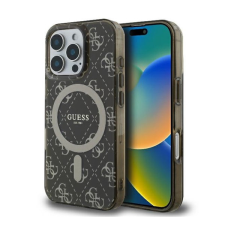 Guess IML 4G Background iPhone 16 Pro MagSafe kemény hátlap tok, barna GUHMP16LH4DTEW tok és táska