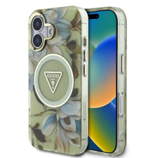 Guess IML 4G Glitter MagSafe hátlaptok iPhone 16 virágmintás tok és táska