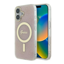 Guess IML 4G MagSafe iPhone 16 MagSafe kemény hátlap tok, rózsaszín GUHMP16SH4STP tok és táska