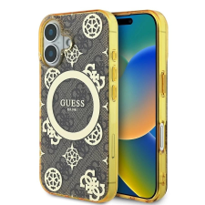 Guess IML 4G Peony MagSafe tok iPhone 16 készülékhez barna tok és táska