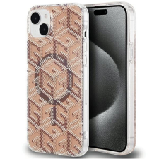 Guess IML GCube MagSafe tok iPhone 15 Plus / 14 Plus - barna tok és táska