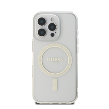 Guess IML Glitter Ring Apple iPhone 16 Pro Magsafe kompatibilis hátlap tok, átlátszó tok és táska