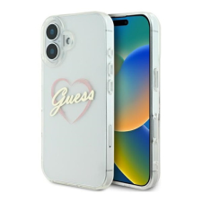 Guess IML Heart iPhone 16 kemény hátlap tok, átlátszó GUHCP16SHCHGSPT tok és táska