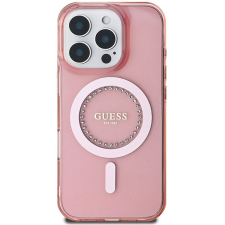 Guess IML Rhinestones Ring iPhone 16 Pro Max rózsaszín MagSafe tok tok és táska