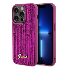 Guess iPhone 12 / 12 pro tok, Guess Sequin Script Logo - magenta tok és táska