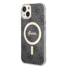 Guess iPhone 14 Pro (6,1") hátlap tok, MagSafe, fekete, GUESS, GUHMP14LH4STK tok és táska