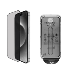 Guess iPhone 16 Pro készülékhez 2.5D PRIVACY kijelzővédő fekete mobiltelefon kellék