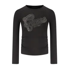 GUESS JEANS HOSSZÚ UJJÚ LÁNY PÓLÓ, FEKETE