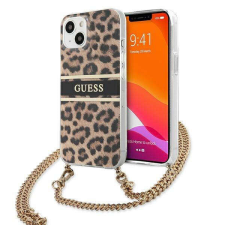 Guess Leopárd iPhone 13 mini Tok Arany Lánccal tok és táska