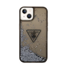 Guess Liquid Glitter Triangle Logo Apple iPhone 14 Plus hátlap tok, fekete tok és táska